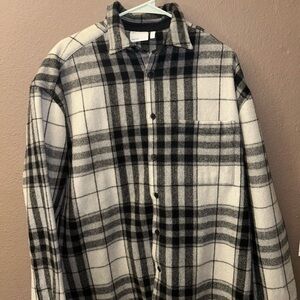 ASOS Oversized black & white flannel shirt #flannel